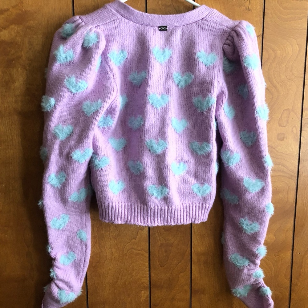 For Love and Lemons Pink Scarlett Cardigan Sweater Top FL&L S EUC β€οΈπ - Picture 9 of 10